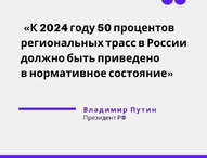 В ходе "Прямой линии-2021" Владимир Путин рассказал о дорожной сети в регионах